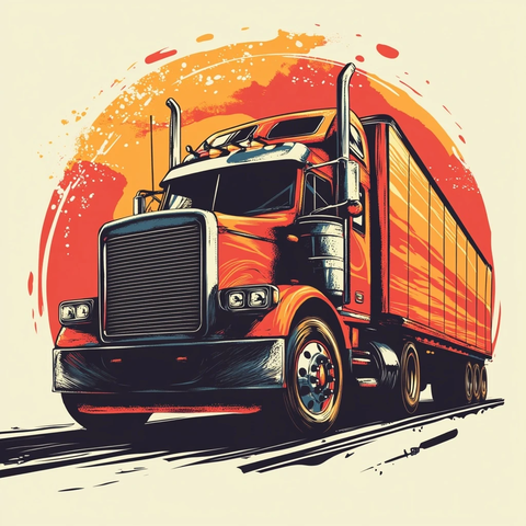 卡车司机保持车道行驶