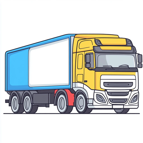 平面风格卡车插画