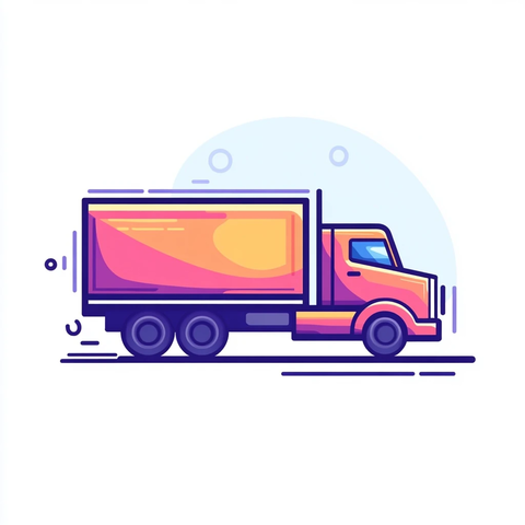 快速移动的卡车矢量图标