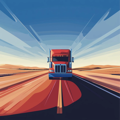 货运卡车侧视图