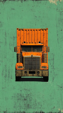 橙色机械卡车喷漆背景