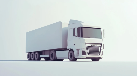 白色风格货车插画