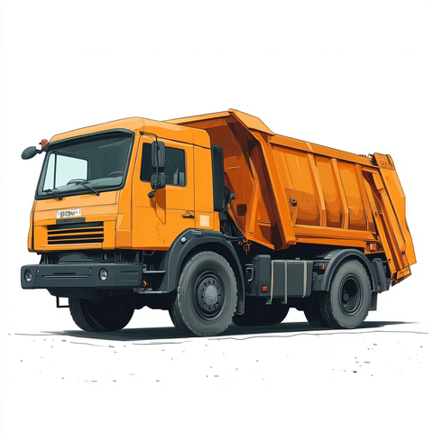 垃圾收集车插画