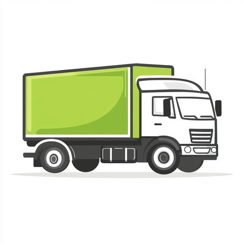 绿色白色卡车矢量图标