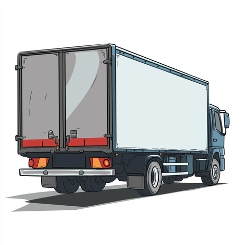 大型货车背面插画