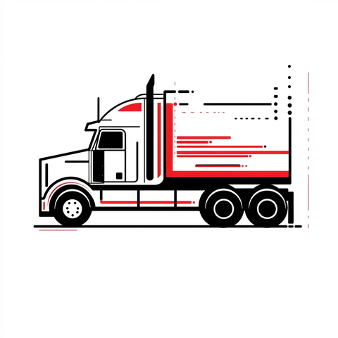 重型卡车侧视线条设计