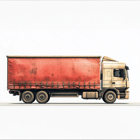 卡车装载谷物侧视图