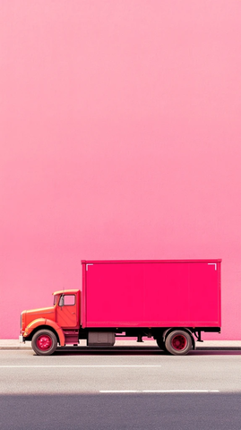 红色卡车货运促销模板