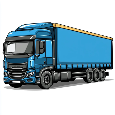 货运卡车侧视图