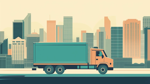 复古卡车城市穿梭