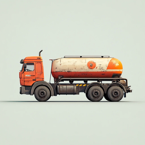 欧洲油罐货运卡车侧视图