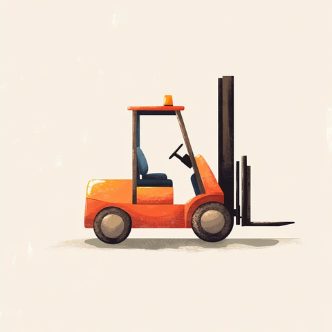 叉车侧面简单插画
