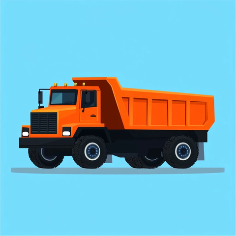 扁平设计卡车景观插图