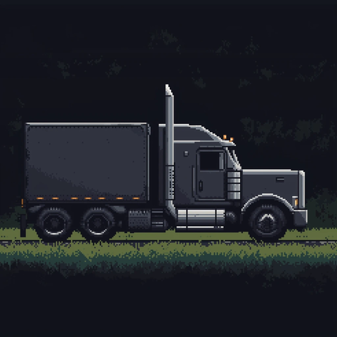 卡车像素艺术侧面视角