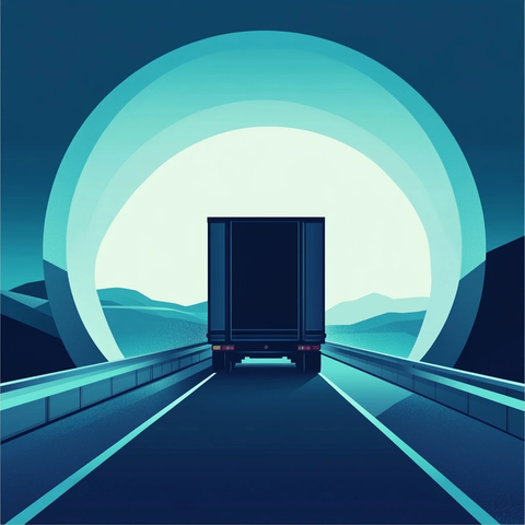 卡车穿越圆形入口