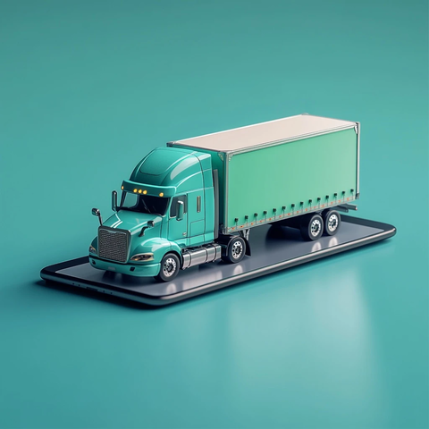 物流卡车进入手机屏幕