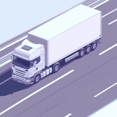 卡车拖车高速公路视角