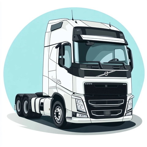 沃尔沃卡车正面插画
