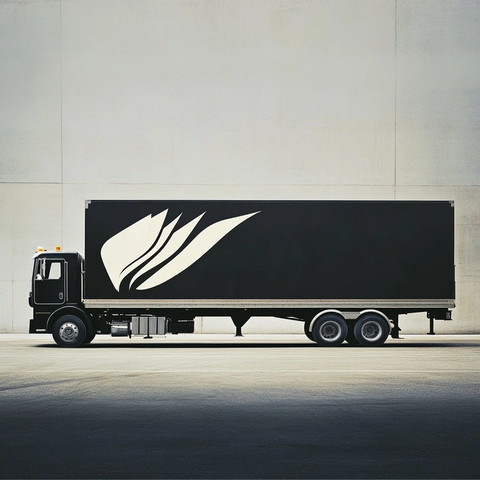 黑色卡车头白色纸浆模具标志