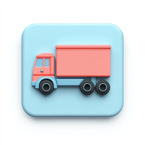 按钮卡车图标插画