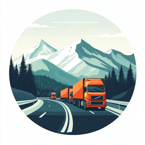 公路货运几何图形矢量设计