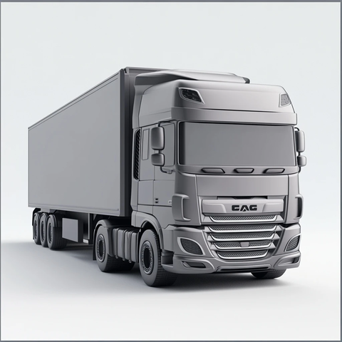 货车前侧视图带集装箱