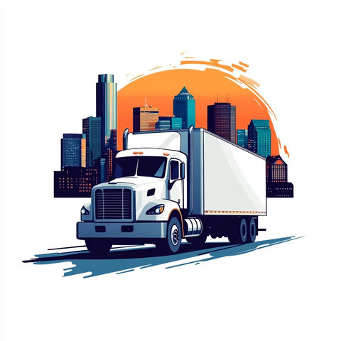 现代搬家卡车与专业搬运员