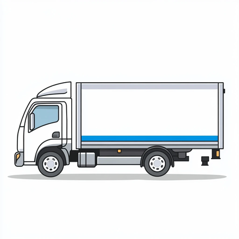 蓝色卡车扁平插画
