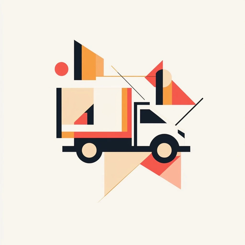 几何形状搬家公司标志设计