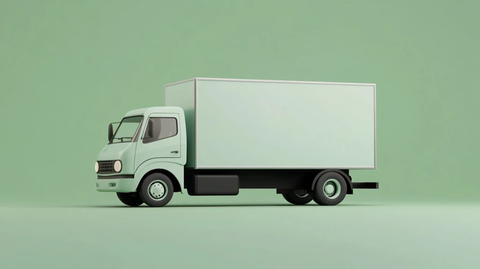 绿色卡车侧面视角