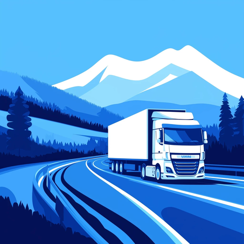 德国卡车公路插画