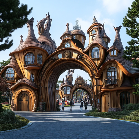 童话风格拱门建筑风景