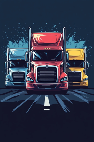 卡车清洗服务三车图