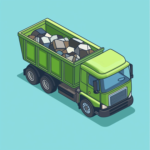 垃圾车垃圾桶等角图