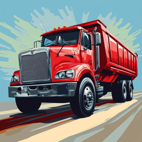 红色垃圾车艺术风格