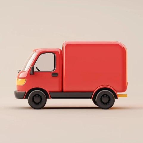 红色卡车图标设计