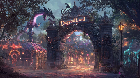 DaggyodLand神秘大门夜景