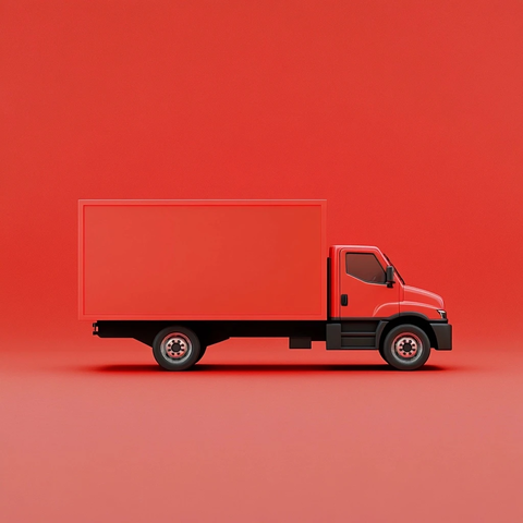 红色货运卡车图标