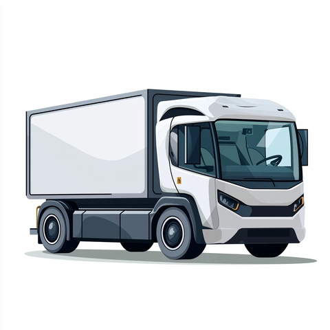 电动卡车扁平插画