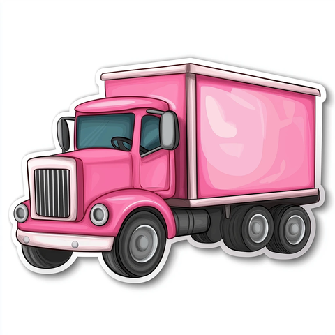 粉色玩具卡车贴纸