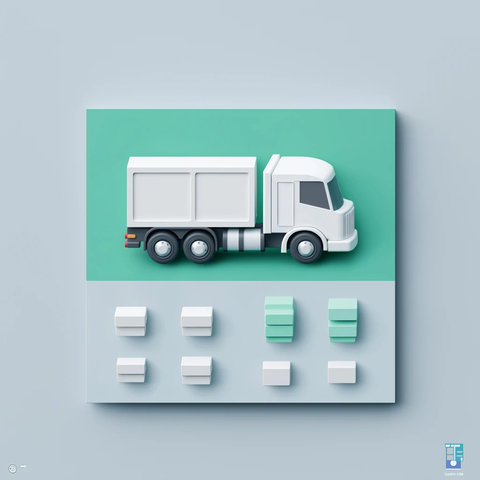 配送卡车运载整齐包裹