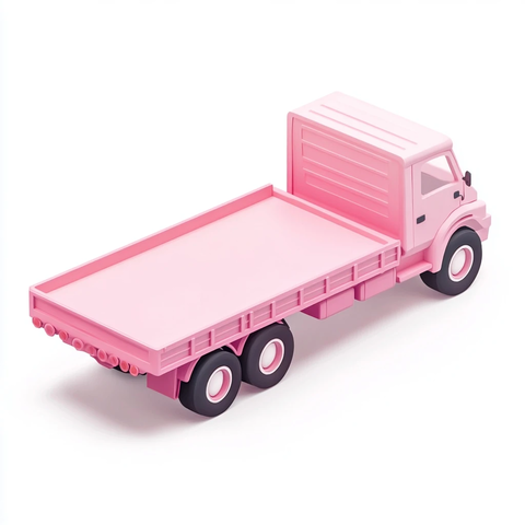 六轮平板卡车后视图