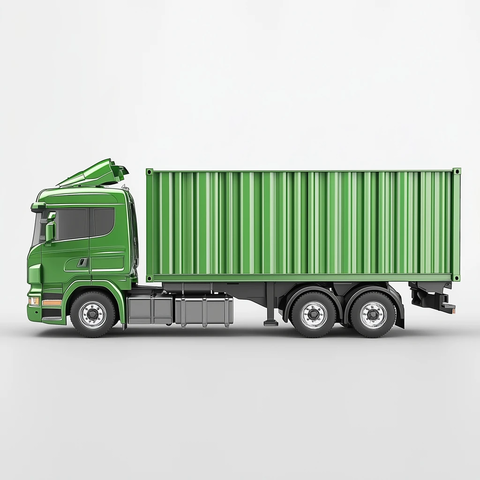 绿色镀铬集装箱卡车