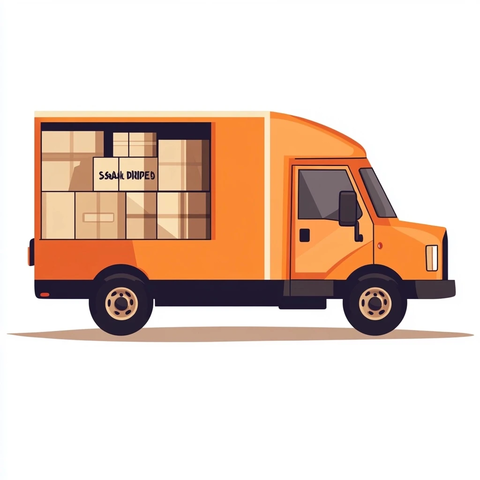 快递车装载包裹快速配送