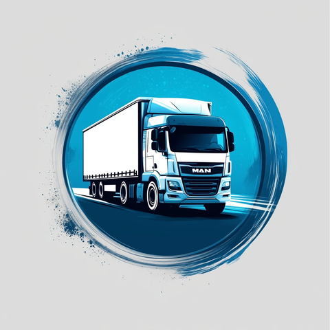 圆环物流卡车笔尖行驶图