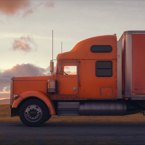 半挂卡车侧面开窗视角