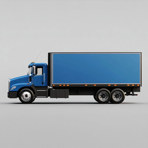 蓝色货车侧面渲染