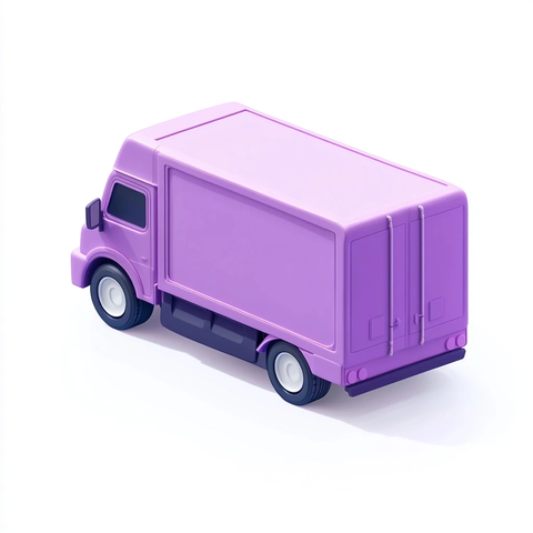 紫色货车插画