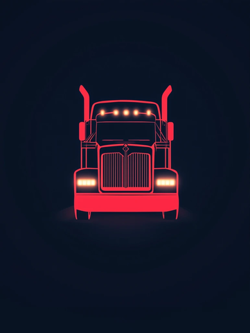 黑色背景卡车标志设计