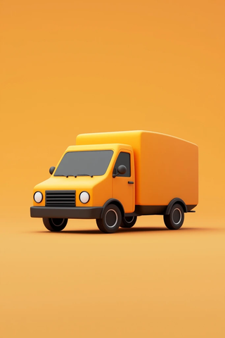 低角度送货车卡通图
